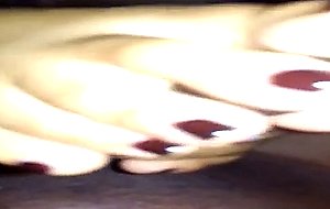 Naked footjob for this big black cock