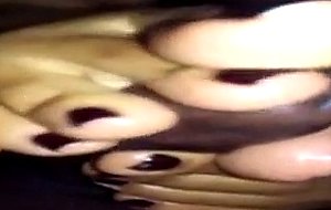 Naked footjob for this big black cock