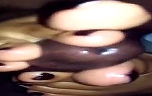 Naked footjob for this big black cock