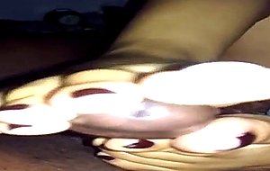 Naked footjob for this big black cock
