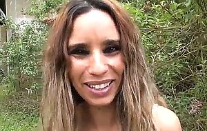 French milf louna gangbanged outside
