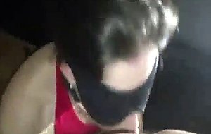 Blindfolded wife gets two dicks