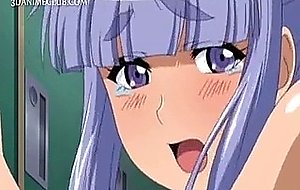 Busty anime girl fucked doggy style gets jizzed on her ass