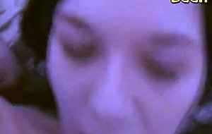 Cute brunette ass fucked, blows and swallows