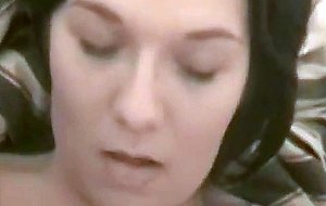 Cute brunette ass fucked, blows and swallows