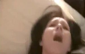 Cute brunette ass fucked, blows and swallows
