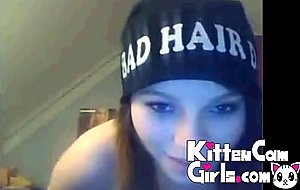 Cute swedish teen plays titties and shows asshole