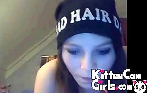 Cute swedish teen plays titties and shows asshole