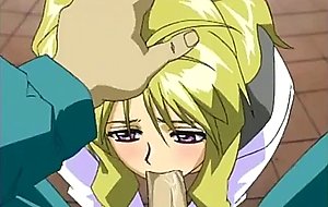 Bigboobs anime coed poking from behind in the toilet