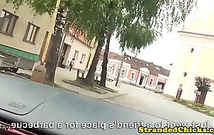 European teen pickedup for blowjob and car sex