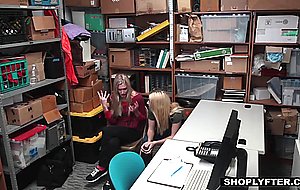 Sleazy mall cop blackmails teen babe into fucking her