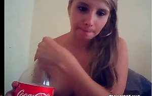Smoking blonde sucks cock
