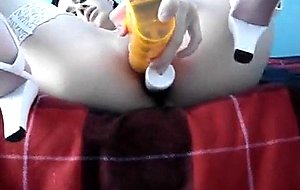 Ass and pussy masturbation on webcam