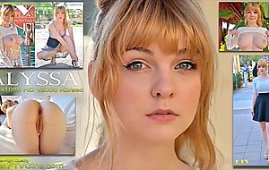 Pale slut flashes perfect tits in public