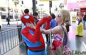 Teen gargles cum in pov