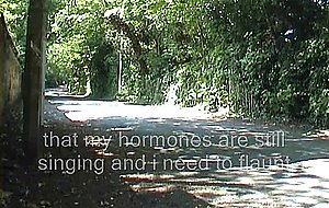 Shameless crossdresser solo outdoor