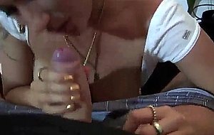 Dazzling blonde cougar bj