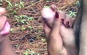 Interracial fucking outdoor