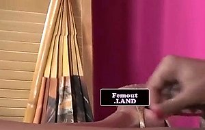 Tattooed trap amateur wanking in closeup 