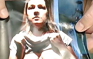 Massive creamy load on her face and big boobs 