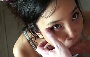 Beautiful teen eyes deepthroating 