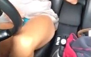 Horny milf masturbating in lover's car 