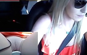 Hottie playing while driving 