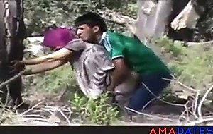 Arab couple caught in garden 