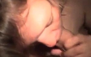 Wild brunette crack whore sucks dick