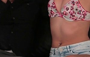 Petite teen cockriding before missionary pose 