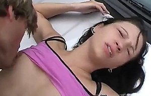 Michelle ravaged on the hood of a car
