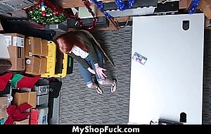 Cute redhead fucked for stealing...