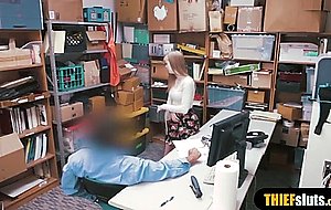 Redhead thief fucked by a big cocked cop 