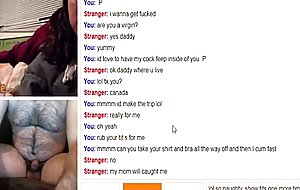 Omegle teen in green room 
