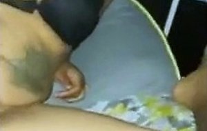 Hot chocolate doll masturbating next to me 