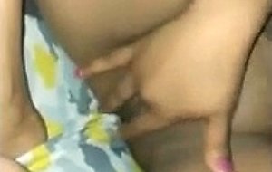 Hot chocolate doll masturbating next to me 