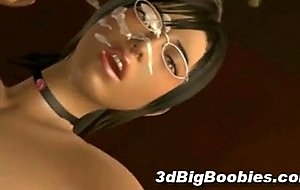 3D Busty Teacher Gets Gangbanged