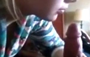 Blonde college girl gives a beautifull bj 