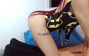 Busty redhead beauty on webcam