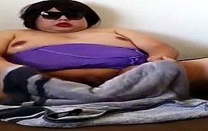 Linda riding toy in purple babydoll outfit!
