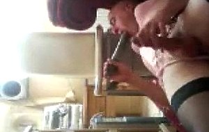 Toying transgender wanking intense dong