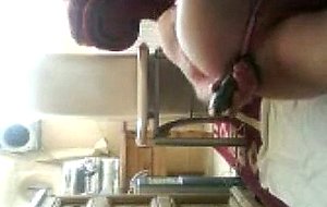 Toying transgender wanking intense dong