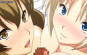 Lascive anime chicks sharing cock