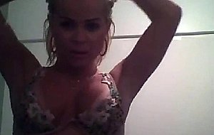 Hung blonde pink nipples in front of the webcam