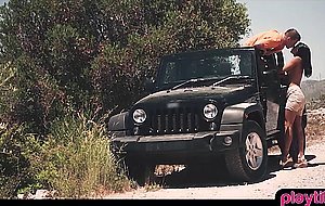 Road trip and outdoor quickie with pornstar Coco De Mal