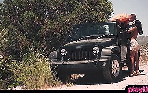 Road trip and outdoor quickie with pornstar Coco De Mal