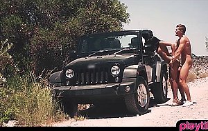 Road trip and outdoor quickie with pornstar Coco De Mal