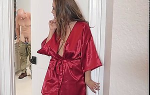 Busty babe Lena Paul craves the delivery guys dick