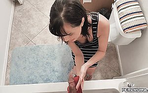 Alana helps stepson jerking his thick shaft