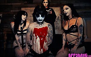 Dark ritual performed around halloween ends in foursome
